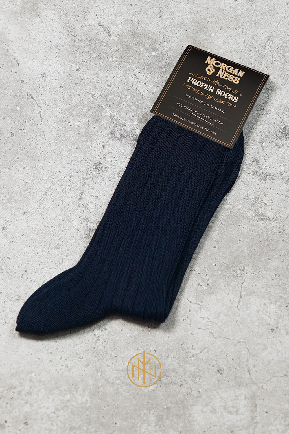 Skarpety ślubne Proper Socks granatowe od Morgan & Ness