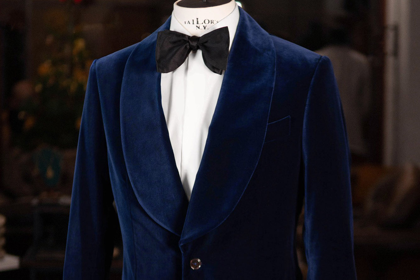 Smoking velvet dinner jacket midnight blue - Morgan & Ness