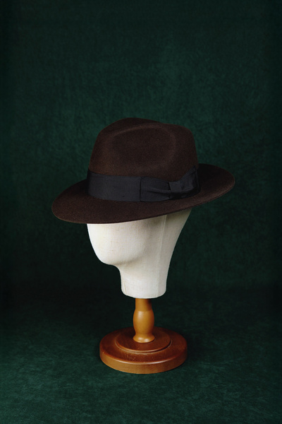 Capone - ciemnobrązowy kapelusz fedora z wełny merynosa