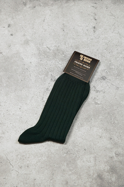 Skarpety ciemnozielone (butelkowe) w prążek - Proper Socks (USA)