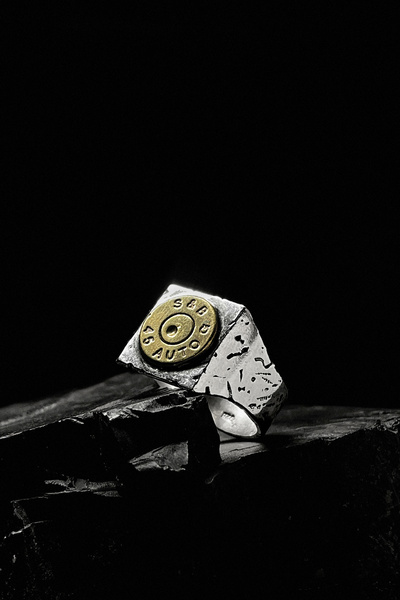 Sygnet z łuską ze srebra 925 - Shell .45 ACP (Workshop)