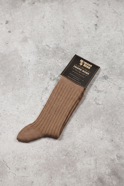 Skarpety piaskowe w musztardowy prążek - Proper Socks (USA)