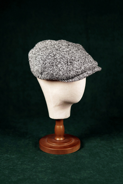 York baker boy - szary kaszkiet z brytyjskiej wełny (pieprz i sól)