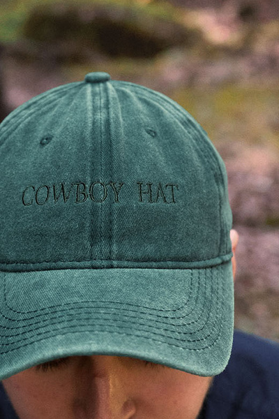 COWBOY HAT - czapka z daszkiem ze spranego denimu (zielona)