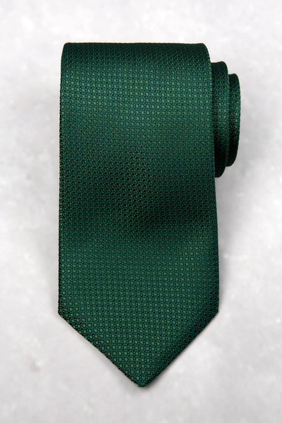 Krawat jedwabny z grenadyny - zielony (emerald green)