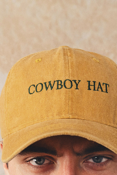COWBOY HAT - czapka z daszkiem ze spranego denimu (miodowa)