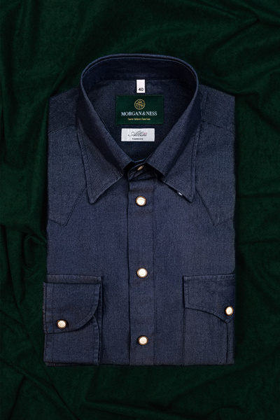Koszula westernowa z ciemnego denimu - Texas patrol shirt