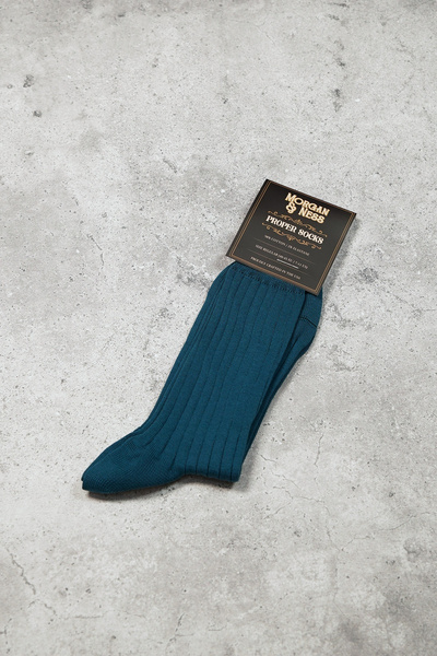 Skarpety niebieskie (petrol blue) w prążek - Proper Socks (USA)