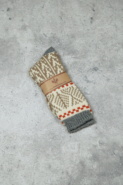 Skarpety 'fair isle' wełniane z kaszmirem - wzór IV (Portugalia)