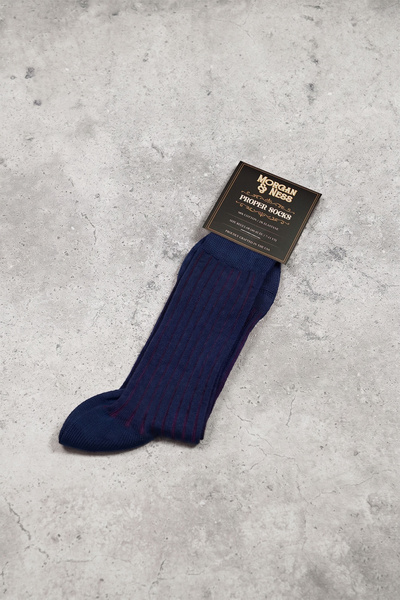 Skarpety granatowe we fioletowy prążek - Proper Socks (USA)