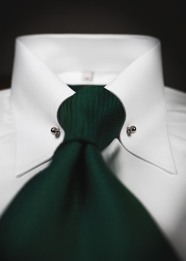 New York - koszula formalna biała pin collar