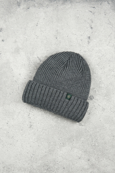 Czapka-dokerka z wełny merino (watch cap) - grafitowa