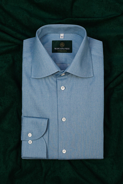 Texas light - koszula nieformalna denimowa z kołnierzem półwłoskim (jeans)