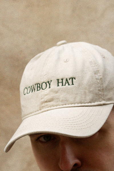 COWBOY HAT - czapka z daszkiem ze spranego denimu (beżowa)