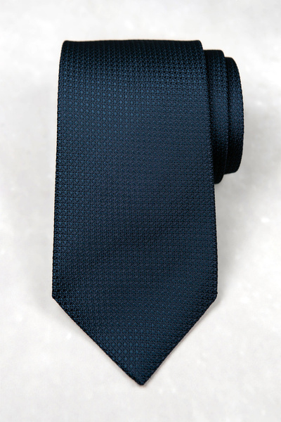 Krawat jedwabny z grenadyny - ciemnogranatowy (navy)