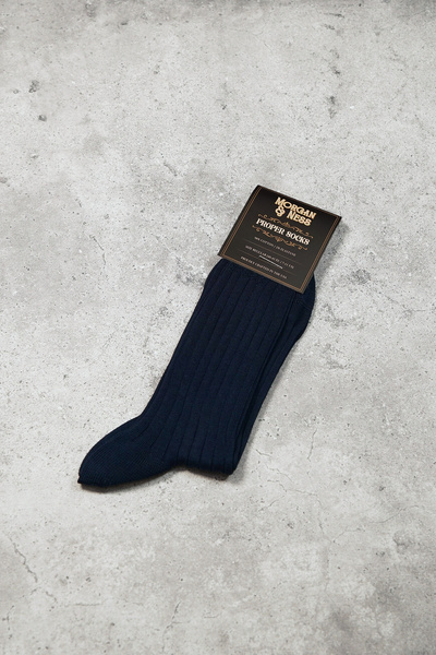 Skarpety granatowe (navy) w prążek - Proper Socks (USA)