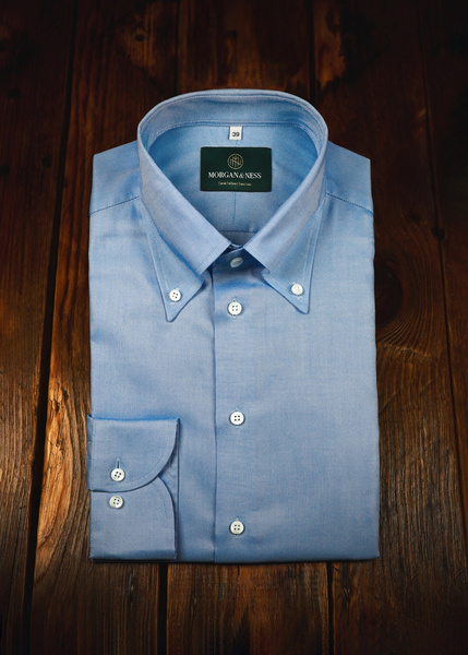 Ivy League - koszula oxford long button down (OCBD) błękitna