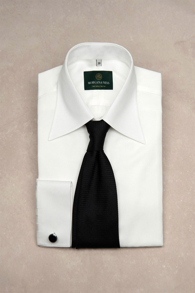 Koszula formalna na spinki (kość słoniowa) - New York vintage shirt
